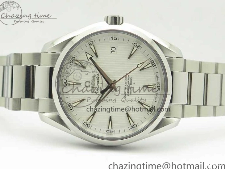 0307 Aqua Terra 150M SS VSF 1:1 Best Edition White Textured Dial Silver Markers on SS Bracelet A8500 Super Clone Chic 8041